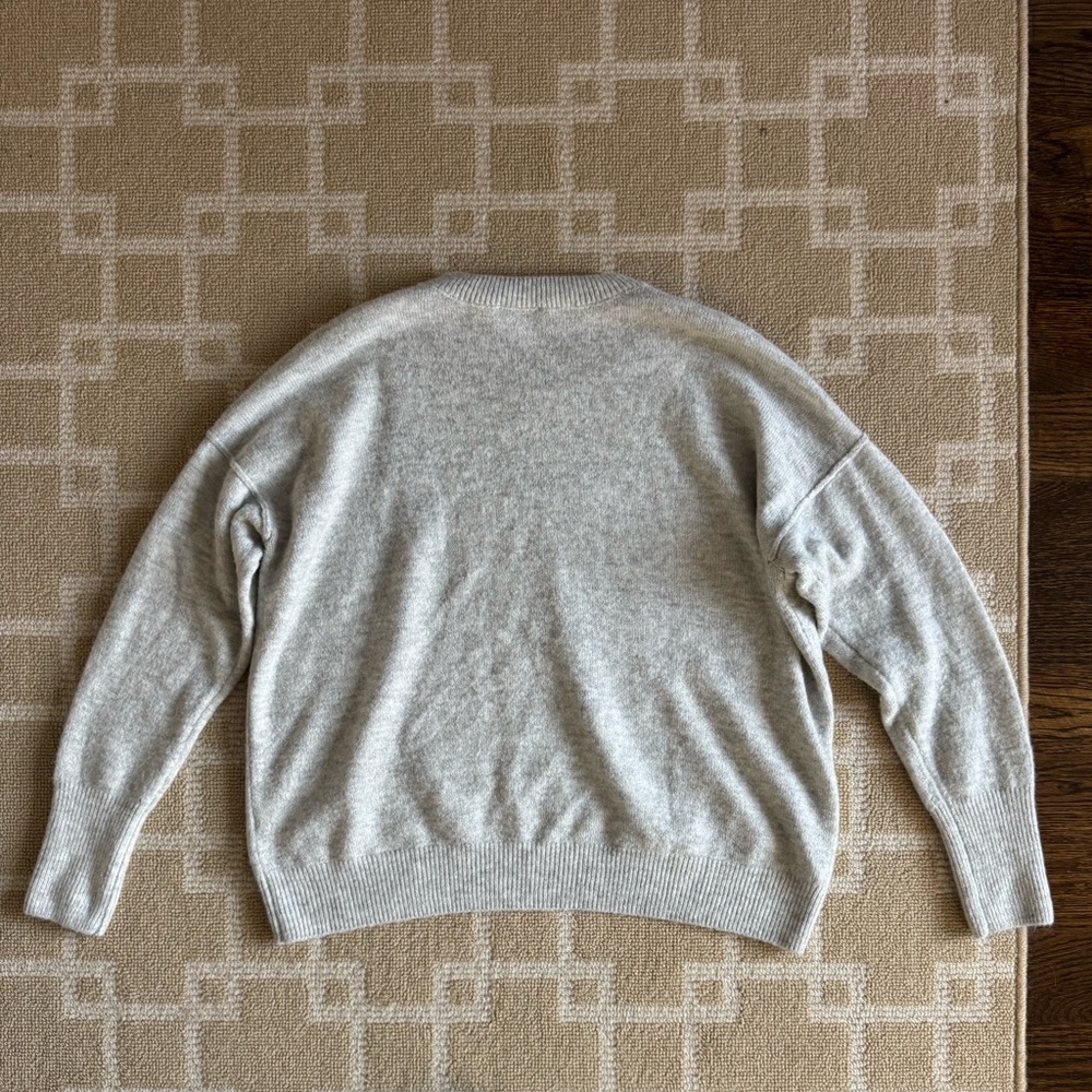 CeCe Champagne Bottle Beaded Sweater Gray Crewneck Party Holiday Size Small - Picture 5 of 7